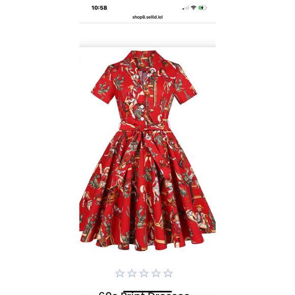 Special editions red cowgirls shirt dress western rodeo 60's retro women 3XL - Picture 11 of 11